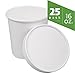 16 oz. Double-Wall Poly White Paper Containers with Vented lids [25 Sets]