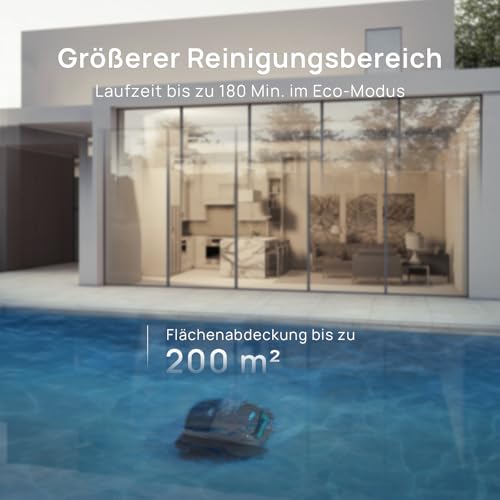 WYBOT (New Model) C2 Vision-A Wireless Pool Robot Battery with AI Camera, 8 Modes, Strong Suction, Dual Filter, Waterline, Pool Robot Battery Wall and Floor, App Teal Green