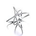 Redbarry Trendy Cross X Shaped Mid Finger Rings with Tiny CZ Paved in 18k White Gold Plated, Size 8