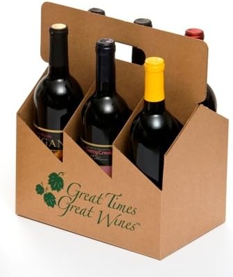 Amazon Com 6pk Open Wine Carrier Printed Kitchen Dining