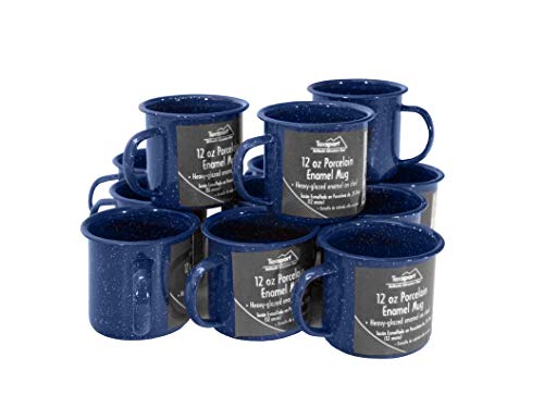 Texsport 12 Oz. Blue Enamel Coffee Cup Mug (Set of 12)