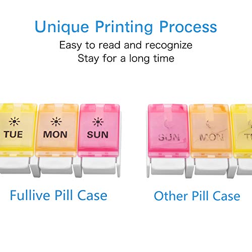 Weekly Pill Organizer - AM PM Pill Case, Extra Large Push Button Pill Box, 7 Day Medication Organizer, BPA-Free Vitamin Container, Daily Pill Case Box for Vitamins Fish Oil Supplements - Twice-a-day