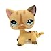 ZAD Littlest Pet Shop LPS Figure Rare Short Hair Stand Cat #886 Cream Diamond Stripe