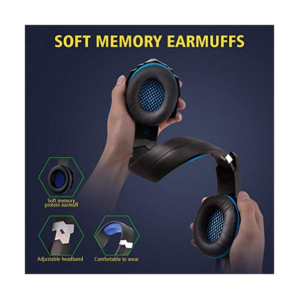 Cuffie da gioco LESHP, cuffie stereo a LED con fascia over ear Cuffie con  microfono per PC Giochi per computer laptop PS4 con cancellazione del  rumore, arancione