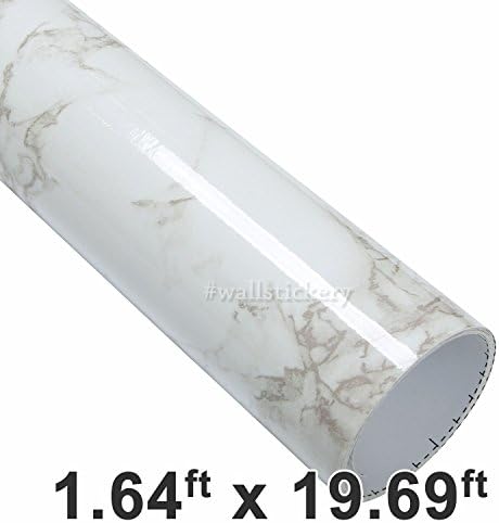 Wallstickery marble contact paper for countertop Beige Gray granite wallpaper self adhesive wall stickers peel stick pattern decorative cabinets (1.64 ft x 19.69 ft, Beige Gray)