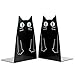 Fasmov Cartoon Cat Bookends Nonskid Bookend,1 Pair (Black)
