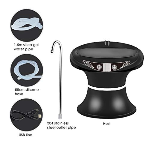 COM1950s Electric Pump for Water Bottle Drink Dispenser USB Rechargeable Drinking Tool Healthy and Durable Simple But Useful (Black)