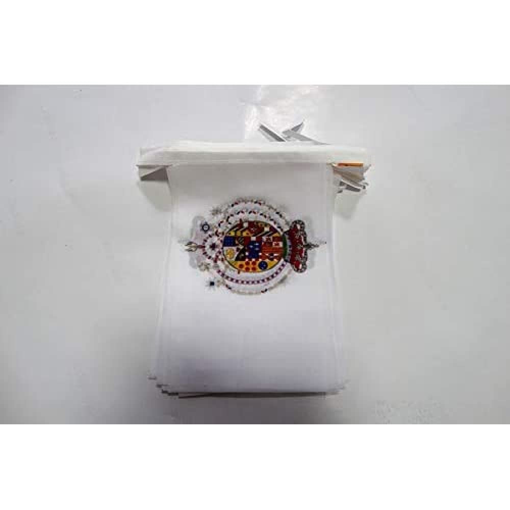AZ FLAG Kingdom of the Two Sicilies 1816 Bunting Flag, 20 Ft Garland 20 Small Former sicilian Flags 8'' x 6'', 100% Polyester String Pennant, 6 meters