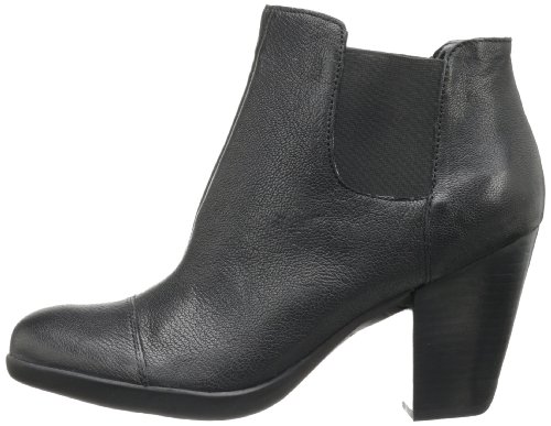 Kenneth Cole REACTION Women's Life Line Leather Bootie - Cap-Toe Detail & Stacked Heel
