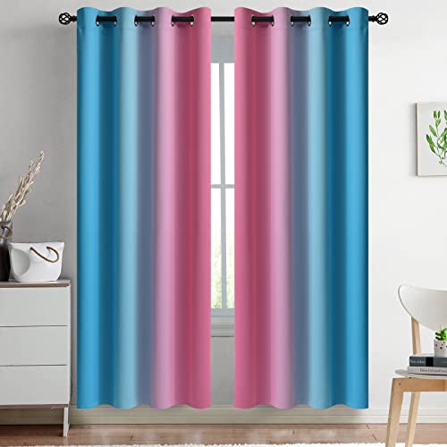 Yakamok Ombre Pink Blue Curtains