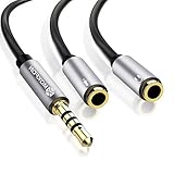 Headphone Y Splitter Mic and Audio Combo Adapter Female to Male 3.5mm PC Headset Extension Cable for PS4