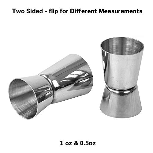 SourceTon Edelstahl-Mischlöffel und Messbecher (15 - 30 ml), je 3 Stück Cocktail-Barbecher und 25,4 cm lange Rührlöffel… – Bild 4