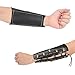 Kratarc Archery Leather Adjustable Wristband Unisex Protective Arm Guard for Hunting Target Bow (Black (Micro-Fiber Leather))