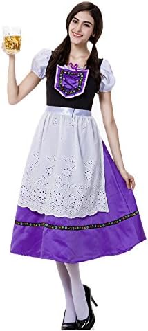 Womens Oktoberfest Costume Bar Maid Cosplay Costume Dress with Apron