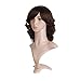 MapofBeauty 14 Inch/35cm Charm Side Bangs Fluffy Synthetic Curly Short Hair Wig (Dark Brown)