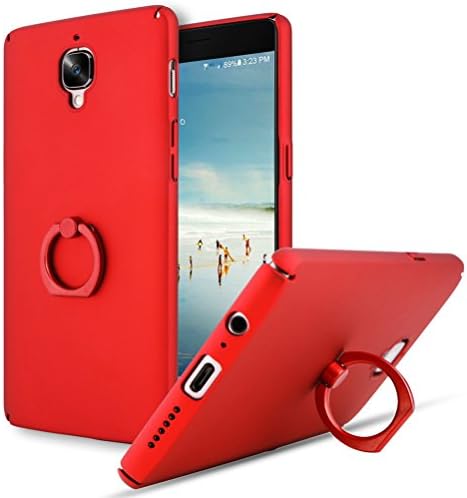 Bestsky OnePlus 3/3T Case with 2 in 1 Ring Holder Kickstand Function, Ultra-Thin Bright Color Premium PC Hard Protect Case Back Cover for OnePlus 3/3T, Red