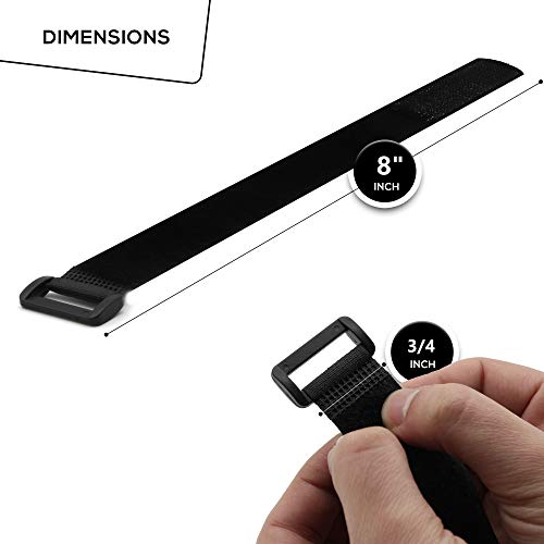 STARUMENT Reusable Cinch Straps 3/4â€x 8â€- Premium Multipurpose Quality Hook and Loop Safety Straps (15 Pack) (8 inch)