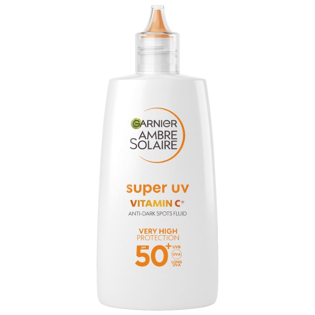 Garnier Ambre Solaire Sun Cream Super UV Vitamin Cg Facial Fluid for Daily Use, Very High UV Protection SPF50+, Reduces the appearance of Dark Spots, Boosts Skin Glow, Cruelty Free 40ml — image 1