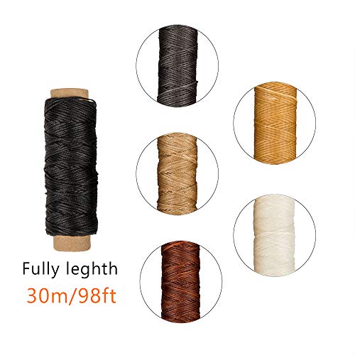 Set of 16 Bookbinding Tools, findTop Bone Folder Creaser Waxed Linen Thread Wood Handle Awl Large-Eye Needles for Handmade DIY Bookbinding Crafts and Sewing Supplies - Thumbnail 4