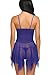 Avidlove Women Lingerie Lace Babydoll V Neck Sleepwear Strap Chemise Plus Size Nighties Blue