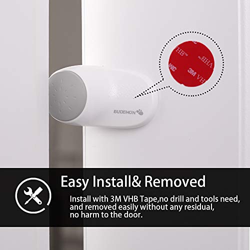 EUDEMON (4 Pack,White) Adjustable Door Guard Door Stop, Finger Pinch Guard,Revolving Door Stopper for Child Proofing, Pet Door Stopper,Easy to Install and Use 3M VHB Adhesive, no Tools Need