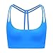 Queenie Ke Women's Light Support Cross Back Wirefree Pad Yoga Sports Bra Size S Color Blue