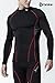 TSLA Men's UPF 50+ Mock Long Sleeve Compression Shirts, Athletic Workout Shirt, Base Layer for Water Sports, Zero Block Top Black & Red, X-Large