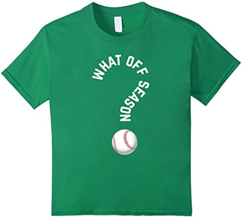 Kids What Off Season BASEBALL SOFTBALL question mart tee 10 Kelly Green