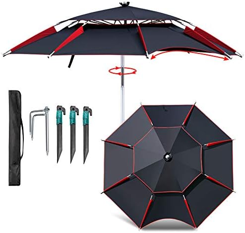 Hxsm チルト釣り傘 防水 レビューを書けば送料当店負担 パラソル Uvカット フィッシングパラソル 360度回転 ガーデンパラソル 収納バッグ付き 簡単設置 持ち運び軽 ビーチパラソル いいえベース