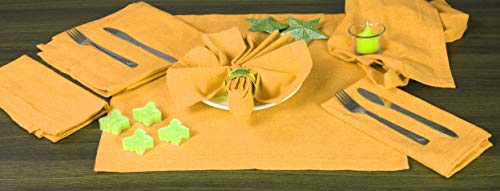 Ramanta Home Cloth Dinner Napkin in 100% Cotton Fabric-18x18 Mustard, Wedding Napkins, Cocktails Napkins, Fabric Napkins, Cotton Napkins, Mitered Corners & Generous Hem, Dinner Napkins Set of 12
