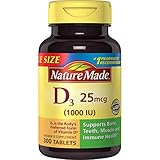 Nature Made Vitamin D3, 1000 IU, Tablets, 300 CT (Pack of 2)