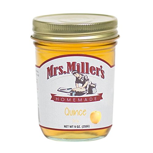 Mrs. Miller's Amish Homemade Quince Jelly, Strawberry Jam, Red Raspberry Jam, Blueberry Jam, Boysenberry Jam & Elderberry Jelly Variety Pack (One of Each) 8 oz/226g - Pack of 6 (Boxed)