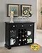 ArtMuseKit Buffet Server Sideboard Cabinet with Wine Storage, Black