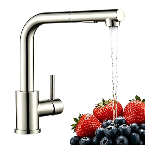 Baollansa Wasserhahn Küche,Küchenarmatur Ausziehbar mit Hochdruck,Spültischarmatur Küche mit Brause Zwei Wasserstrahlarten,Armatur Küche Mischbatterie Edelstahl