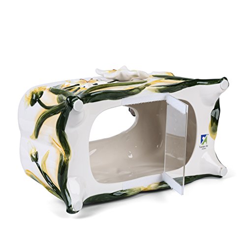 FORLONG FL9002 Ceramic Facial Tissue Dispenser Box Paper Dispenser Box Tissue Holder for Bathroom Vanity-Orchid