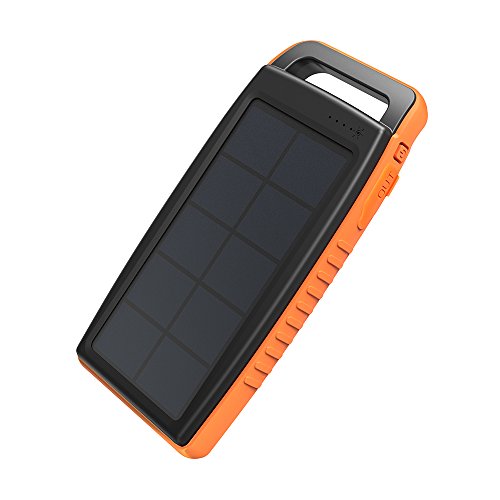 Solar Charger RAVPower 15000mAh Outdoor Portable Charger Solar Power Bank Dual USB External
