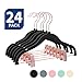 AINARE Kid Pant Hangers,Baby Hangers with Clips,Velvet Hangers,Velvet Kid Hanger,Gold Velvet Hangers Kids,Hanger Kid Velvet,Hangers Non Slip Velvet for Kids,Kids Baby Velvet Hangers Rose Gold (Black)