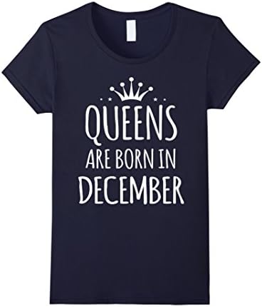 Women's Queens are born in December T-shirt XL Navy