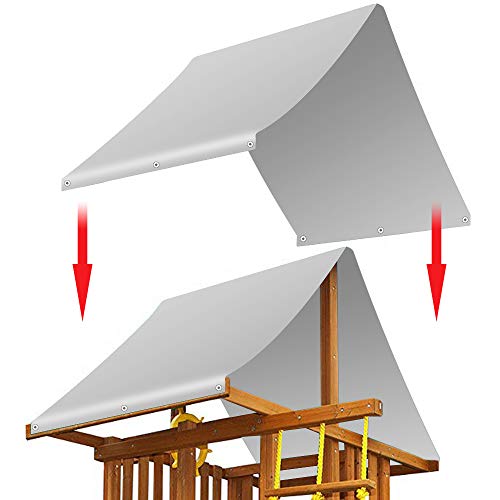TANCHEN 52" x 90" Outdoor Swingset Shade Kids Playground Roof Canopy Waterproof Cover Replacement Tarp Sunshade