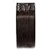 13 inch 80g Clip in Remy Human Hair Extensions Full Head 8 Pieces Set Short length Straight Very Soft Style Real Silky for Beauty #2 Dark Brown