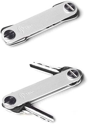 Hiho Swiss Army Style Key Organizer Smart Key Chain Pocket Key Compact Key Holder Case Organizer Extended 2-10 Keys Belt Clip Folder Flexible Tool best gift(silver)