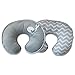 Boppy Luxe Nursing Pillow and Positioner, Chevron Whales, Ultra-soft minky fabric on one side with adorable appliqué and coordinating piping