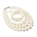 KOSMOS-LI Large Pearl Jewelry Set 3 Layer Simulated Ivory Pearl Women's Statement 18