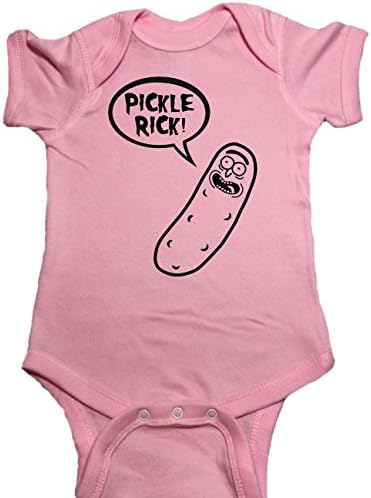 Ilion Clothing Co Rick and Morty Baby One Piece Pickle Rick Bodysuit (0M-Newborn, Pink)