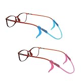BCP Set of 2 Silicone Kid Children's Eyewear Glasses Neck Retainers Eyeglass Glasses Sunglasses Spectacle Head Safety Strap Cord Holder for Kids Children (Pink & Blue Color)