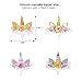 Konsait Unicorn Party Supplies Unicorn Cupcake Toppers and Wrappers(24Pack), Unicorn Cupcake Topper Horn and Ears Double Sided for Kids Girls Rainbow Themed Unicorn Birthday Party Favors Decorations