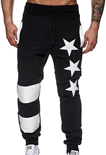 OCCOO Men Fashion Five-Pointed Star Printed Loose Sport Pants