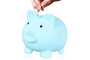 Piggy Bank for Kids,Cute Money Bank Coin Bank for Boys Girls,Unbreakable Plastic Piggy Bank with Bottom Rotating Lid for Kids
