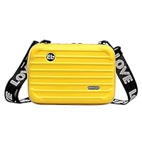 Weoto Women Mini Hard Suitcase, Wristlet Crossbody Handbag, Cosmetic Storage Box for Home, Travel