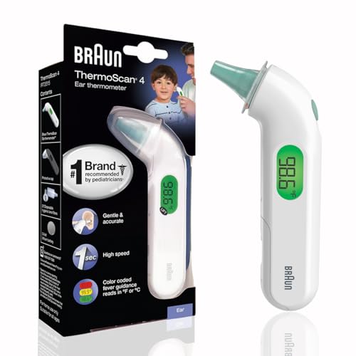 Braun ThermoScan 4 Digital Ear Thermometer for Kids and Adults, Professional Ac…